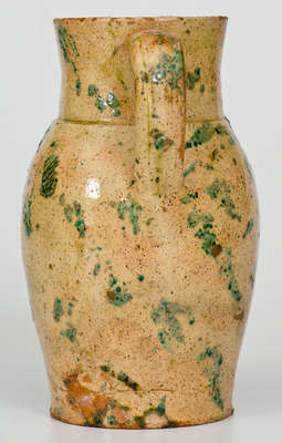 Rare BAECHER / WINCHESTER, VA Redware Pitcher w/ Elaborate Copper Slip Decoration