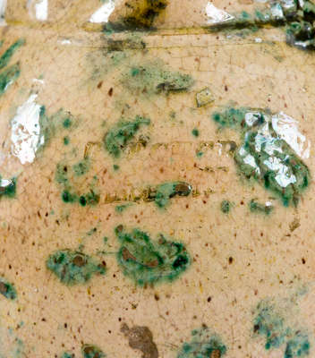 Rare BAECHER / WINCHESTER, VA Redware Pitcher w/ Elaborate Copper Slip Decoration