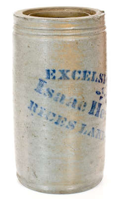 Excelsior Works / Isaac Hewitt / Rice s Landing, PA Stoneware Jar