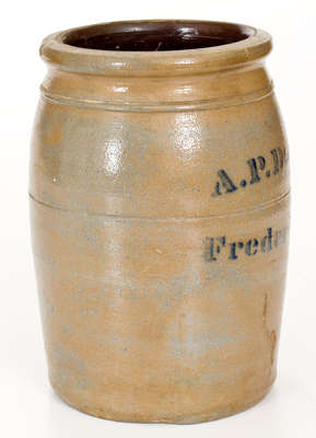 Half-Gallon A. P. Donaghho, Fredericktown, PA Stoneware Jar