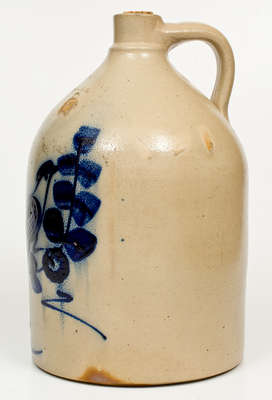 2 Gal. N.A. WHITE & SON / UTICA, NY Stoneware Jug w/ Bold Bird Decoration