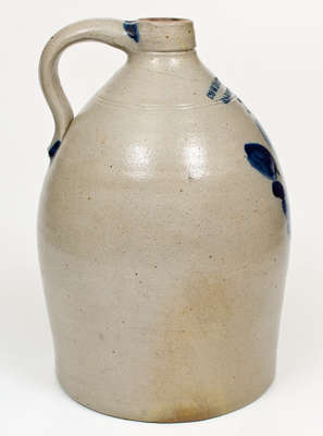 2 Gal. COWDEN & WILCOX / HARRISBURG, PA Stoneware Jug w/ Floral Decoration