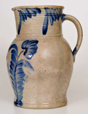 1 Gal. Richard Remmey, Philadelphia, PA Stoneware Pitcher w/ Floral Decoration