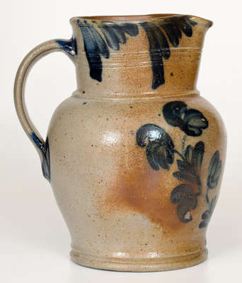 1/2 Gal. Richard Remmey, Philadelphia, PA Stoneware Pitcher w/ Floral Decoration