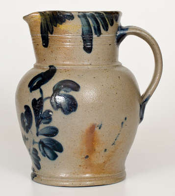 1/2 Gal. Richard Remmey, Philadelphia, PA Stoneware Pitcher w/ Floral Decoration