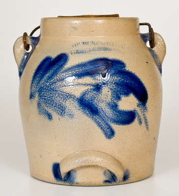 COWDEN & WILCOX / HARRISBURG, PA Stoneware Batter Pail w/ Bold Floral Decoration