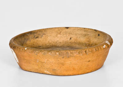 Rare Redware Flowerpot Saucer Signed 