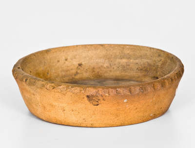 Rare Redware Flowerpot Saucer Signed "L. B. Wagner," Carbon County, PA, 1899