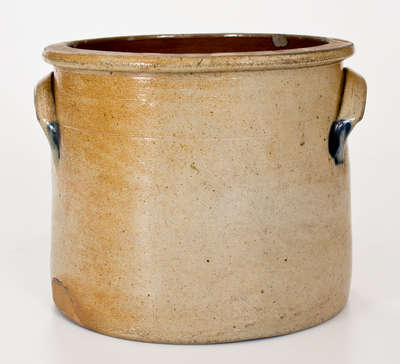 COWDEN & WILCOX / HARRISBURG, PA Stoneware Crock w/ Cobalt Floral Decoration