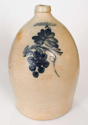 Four-Gallon COWDEN & WILCOX / HARRISBURG, PA Stoneware Grapes Jug