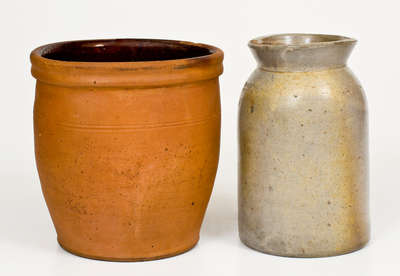 Two Pieces of Bell Family Pottery, PA and VA origin, second half 19th century