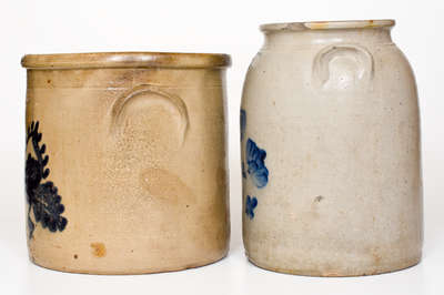 Two Pieces of Cobalt-Decorated Stoneware, Northeastern U.S. origin, 19th century