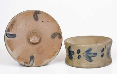 Two Pieces of Cobalt-Decorated Stoneware, Baltimore, MD origin, 19th century