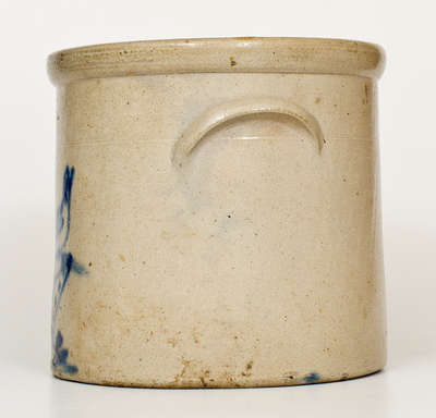 Three-Gallon BRADY & RYAN / ELLENVILLE, N.Y. Crock w/ Bird-on-Stump Decoration