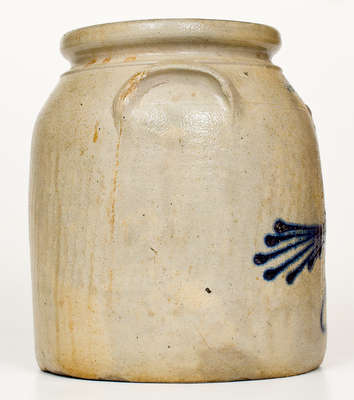 Two-Gallon WHITES UTICA Stoneware Jar w/ Bird Design