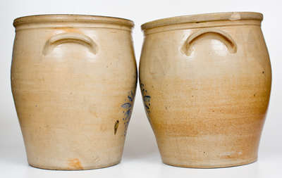 Pair of F.H. COWDEN / HARRISBURG, PA Five-Gallon Stoneware Jars