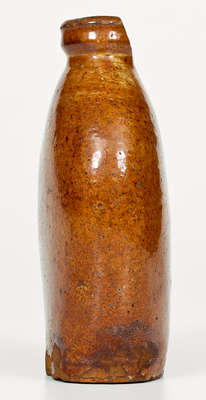 Important and Very Rare Redware Flask Stamped 