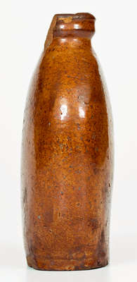 Important and Very Rare Redware Flask Stamped 