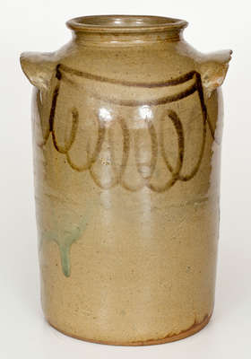 Fine CHANDLER / MAKER (Edgefield District, SC) Stoneware Jar w/ Iron Slip Decoration