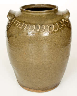 Scarce Five-Gallon Stoneware Jar w/ Two-Color Slip Decoration, att. Thomas Chandler, Edgefield District, SC