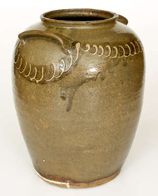 Scarce Five-Gallon Stoneware Jar w/ Two-Color Slip Decoration, att. Thomas Chandler, Edgefield District, SC