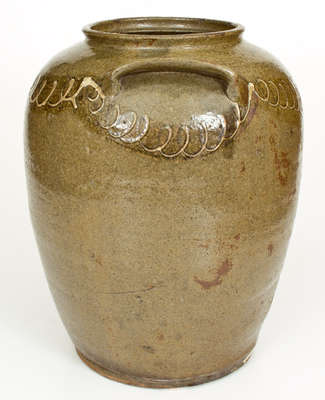 Scarce Five-Gallon Stoneware Jar w/ Two-Color Slip Decoration, att. Thomas Chandler, Edgefield District, SC