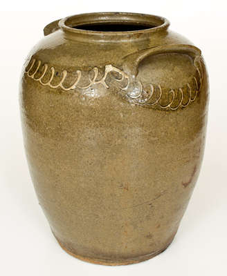 Scarce Five-Gallon Stoneware Jar w/ Two-Color Slip Decoration, att. Thomas Chandler, Edgefield District, SC