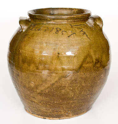 Stoneware Jar, "Feb 3. 1857 / Lm," David Drake at Lewis Miles's Stony Bluff Manufactory, Edgefield, SC