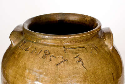 Stoneware Jar, "Feb 3. 1857 / Lm," David Drake at Lewis Miles's Stony Bluff Manufactory, Edgefield, SC