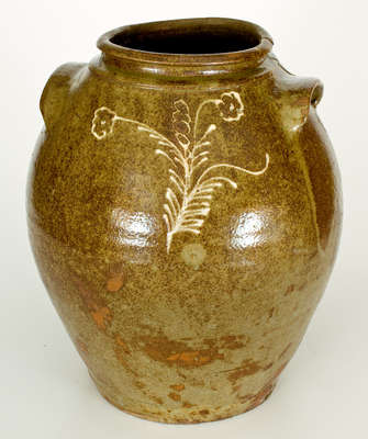 Attrib. Collin Rhodes, Shaw s Creek, Edgefield District, SC Stoneware Jar w/ Kaolin Slip Decoration