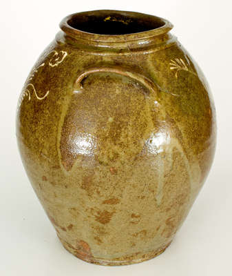 Attrib. Collin Rhodes, Shaw s Creek, Edgefield District, SC Stoneware Jar w/ Kaolin Slip Decoration