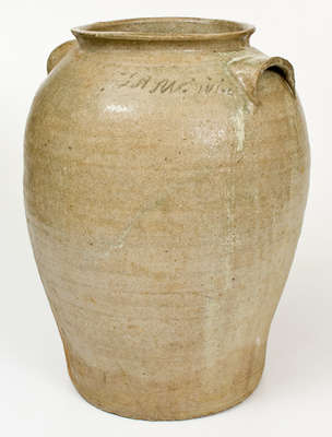 Extremely Rare Four-Gallon Alkaline-Glazed Stoneware Jar, "SAMl Whe" (Samuel Whelchel, Gaffney, SC)