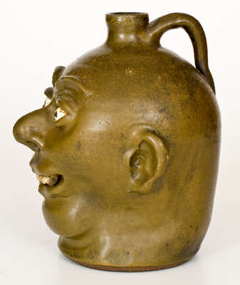 Fine Alkaline-Glazed Lanier Meaders Stoneware Face Jug with Rock Teeth