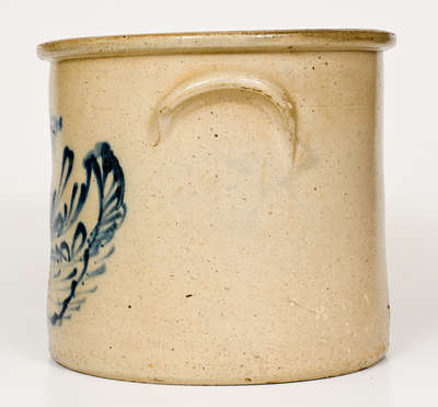 Rare Three-Gallon NY State Stoneware Crock w/ Dog Decoration