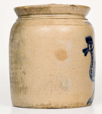 Scarce CORTLAND, New York Stoneware Jar w/ Cobalt 