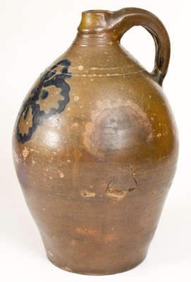 Ovoid Stoneware Jug w/ Cobalt Decoration, Manhattan, probably Clarkson Crolius