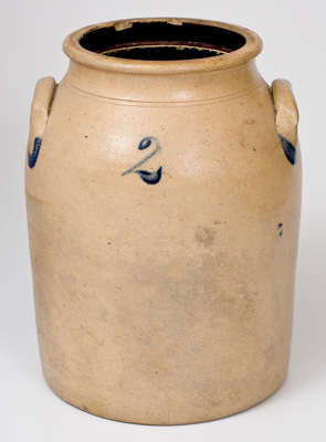 N. FURMAN NO. 89 PECK SLIP NY 2 Gal. Stoneware Jar w/ Floral Decoration