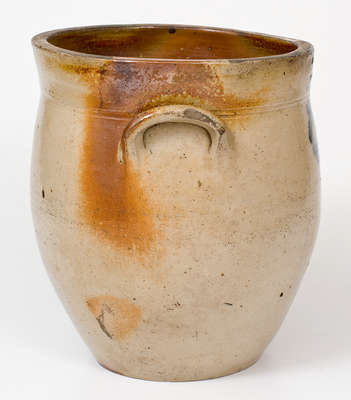 A. GAY / UTICA Stoneware Jar w/ Cobalt Floral Decoration