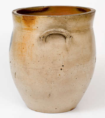 A. GAY / UTICA Stoneware Jar w/ Cobalt Floral Decoration