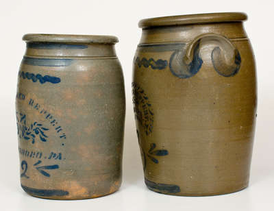 Lot of Two: WILLIAMS & REPPERT / GREENSBORO, PA Stoneware Jars