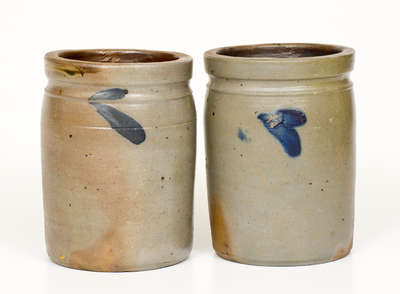 Lot of Two: 1/4 Gal. Stoneware Jars att. R. J. Grier, Chester County, PA