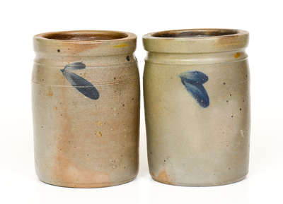Lot of Two: 1/4 Gal. Stoneware Jars att. R. J. Grier, Chester County, PA