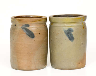 Lot of Two: 1/4 Gal. Stoneware Jars att. R. J. Grier, Chester County, PA