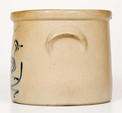 1 Gal. WHITES UTICA Stoneware Crock w/ Slip-Trailed Bird Decoration