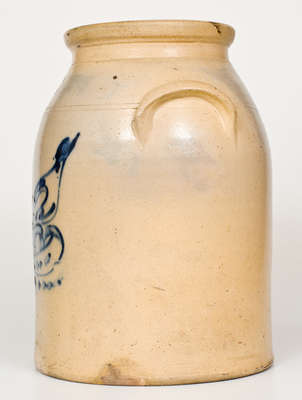 3 Gal. New York State Stoneware Jar w/ Bird Decoration