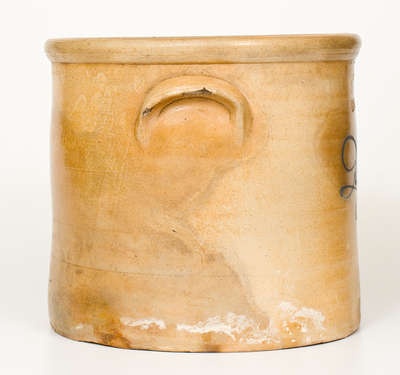 2 Gal. J. FISHER / LYONS, NY Stoneware Crock w/ Slip-Trailed