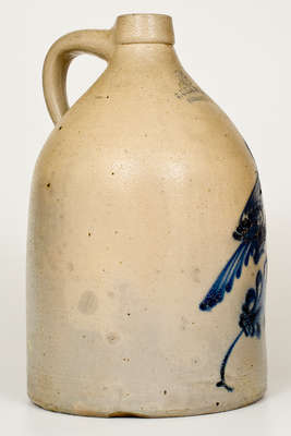 3 Gal. J. J. LAWLOR / ALBANY, NY Stoneware Jug w/ Large Bird Decoration