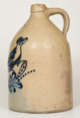 3 Gal. J. J. LAWLOR / ALBANY, NY Stoneware Jug w/ Large Bird Decoration