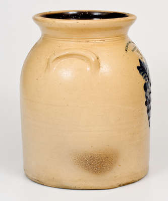 3 Gal. SEYMOUR & BOSWORTH / HARTFORD Stoneware Jar w/ Grapes Decoration