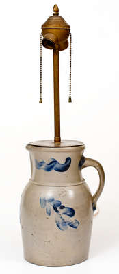 1 Gal. Decorated Stoneware Pitcher (Lamp Conversion), Baltimore origin
